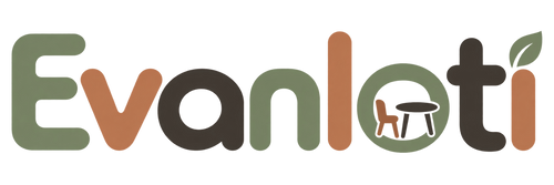 Evanloti custom wordmark logo for children's tables and chairs